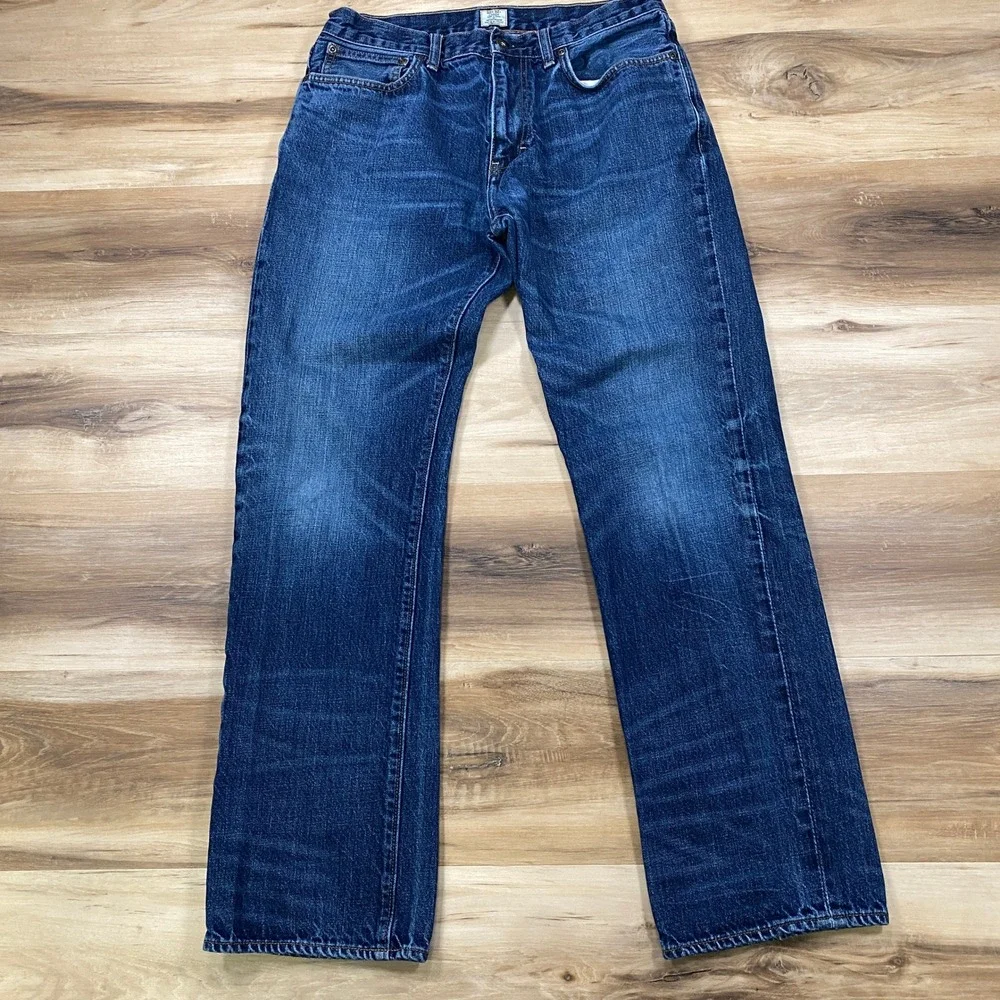 J. Crew Jeans Mens 32x32 Classic 100% Cotton Straight Leg Blue Heritage Casual